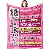 PVDSAVE 18 Year Old Girl Birthday Gifts - 18th Gifts for Girls - 18th Birthday Decorations for Girls - Eighteen YR Bday Gift for Girl Daughter Granddaughter Niece Sister Ideas Blanket 50"x60"