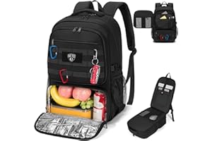 SDYSM Tactical Lunch Backpack for Men 17.3 Inch Laptop Backpack with Insulated Lunch Bag Women Work Backpack Travel Business