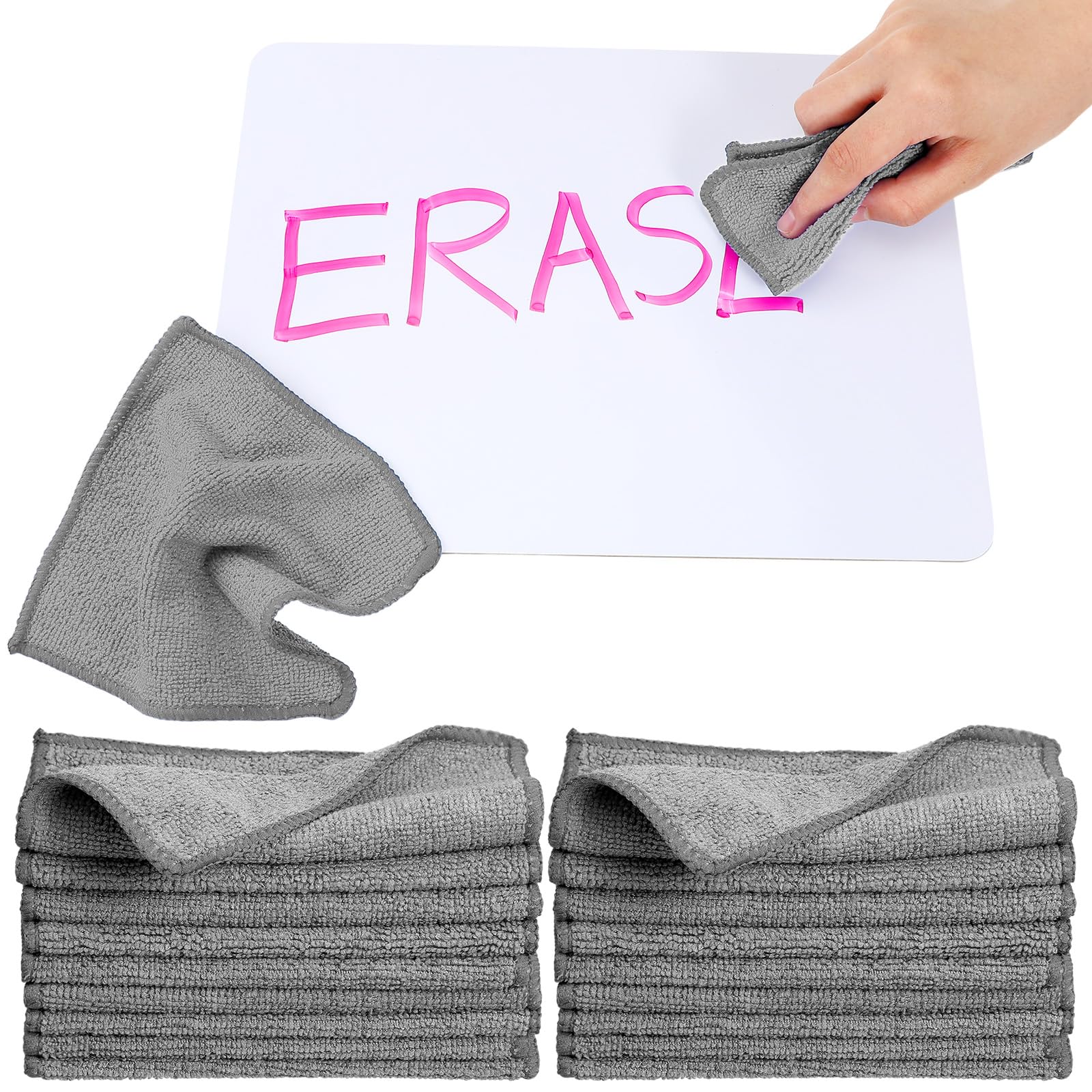 Photo 1 of Tanlade Microfiber Cleaning Cloth 6"x6" Cleaning Rags Reasonable Kitchen Towels Microfiber Towels Cars Wash Dry Erase Cloth (Gray,50 Pcs)