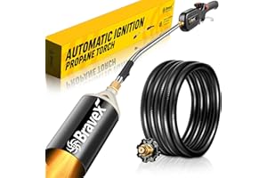 STEINBRÜCKE Propane Torch Weed Torch Weed Burner - Electri Automatic Ignition, Propane Weed Torch with 10FT Hose, Push Button Electronic Spark Generating Powered by AAA Battery (not include）