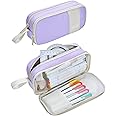 YOKUMA Pencil Case for Adults Aesthetic Pen Bag for Teen College Zipper Pouch Office Supplies Stationery Organizer Small Tool Bag (Purple TW)