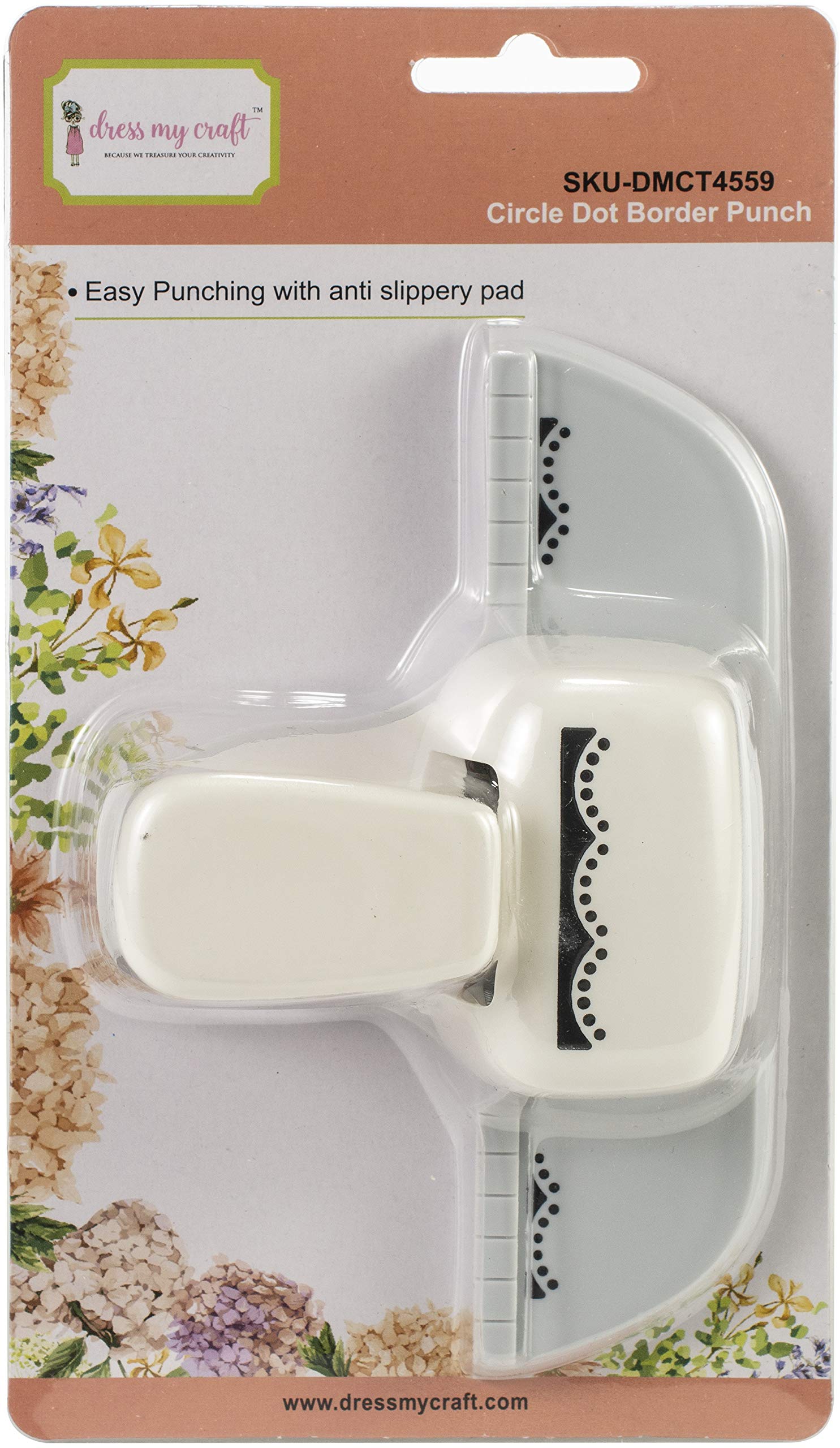 DRESS MY CRAFT/CRAFTER'S 3PL Punch, Circle Dot Border, One Size