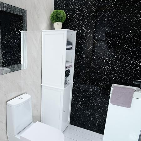 Diy Tools 14 Panel Pack Black Bathroom Panels Pvc For Shower