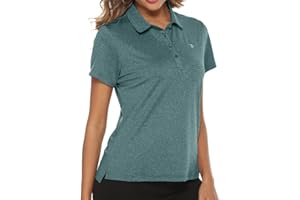 TBMPOY Women's Golf Polo Short Sleeve Shirts Lightweight Moisture Wicking Collared T Shirt Quick Dry 4-Button