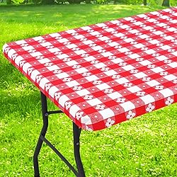 Spotjoy Rectangle Vinyl Table Cloth, Waterproof