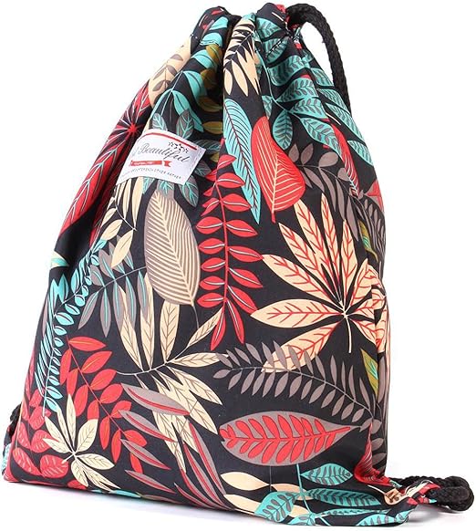 Britimes Drawstring Bags Beach Sport Gymsack Waterproof Gifts for Girl Outdoor Hiking Swimming