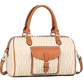 TIBES Vintage Barrel Bag for Women - Vegan Leather Purses and Handbags Satchel Bags for Women, Ladies Top Handle Handbags