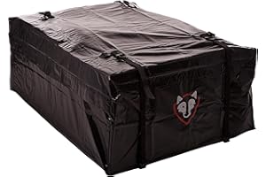 Rightline Gear Ace 2 Weatherproof Rooftop Cargo Carrier for Top of Vehicle, Attaches With or Without Roof Rack, 15 Cubic Feet, Black