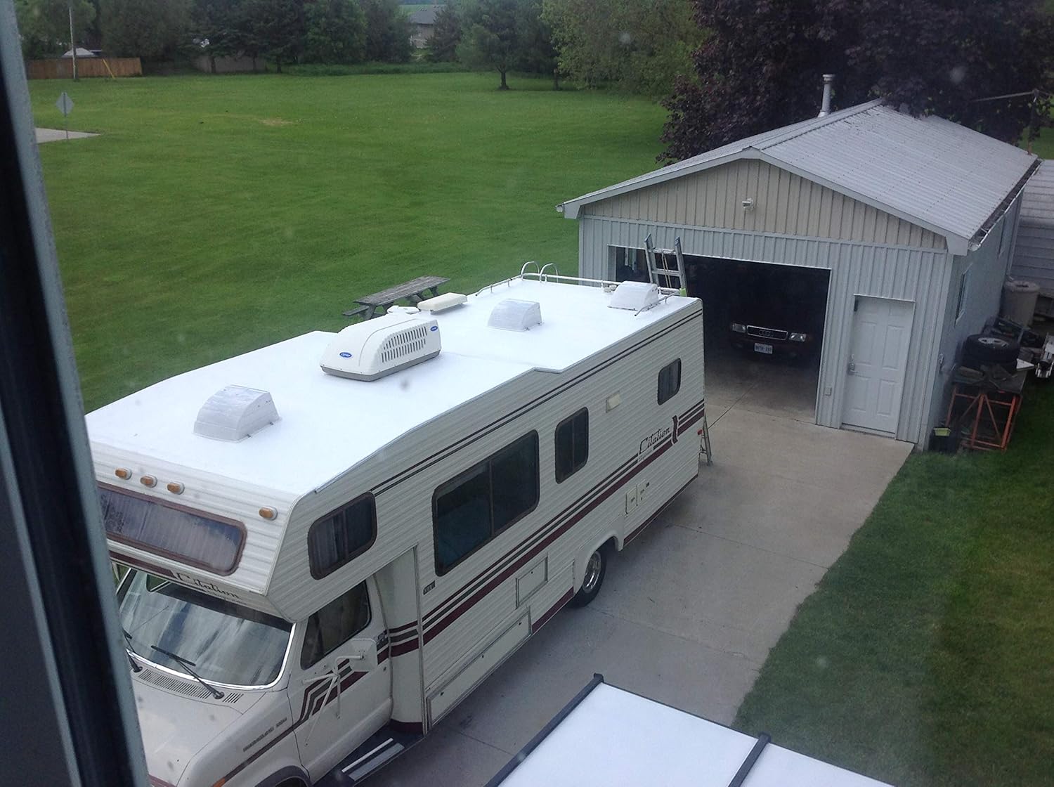Superior RV Roof Coating Kit for Alpha, EPDM, PREVIOUSLY Coated ROOF up to 40ft RV: Home Improvement