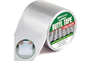 ECOHomes Aluminum Butyl Tape, Waterproof Aluminum Foil Tape for Leaks (4 Inch Wide) | Butyl Seal Tape for Roofs, Gutter Repair, Gutter Holes, Pipes, Metal Roof Patch, RV, Plumbing and Outdoor Sealing