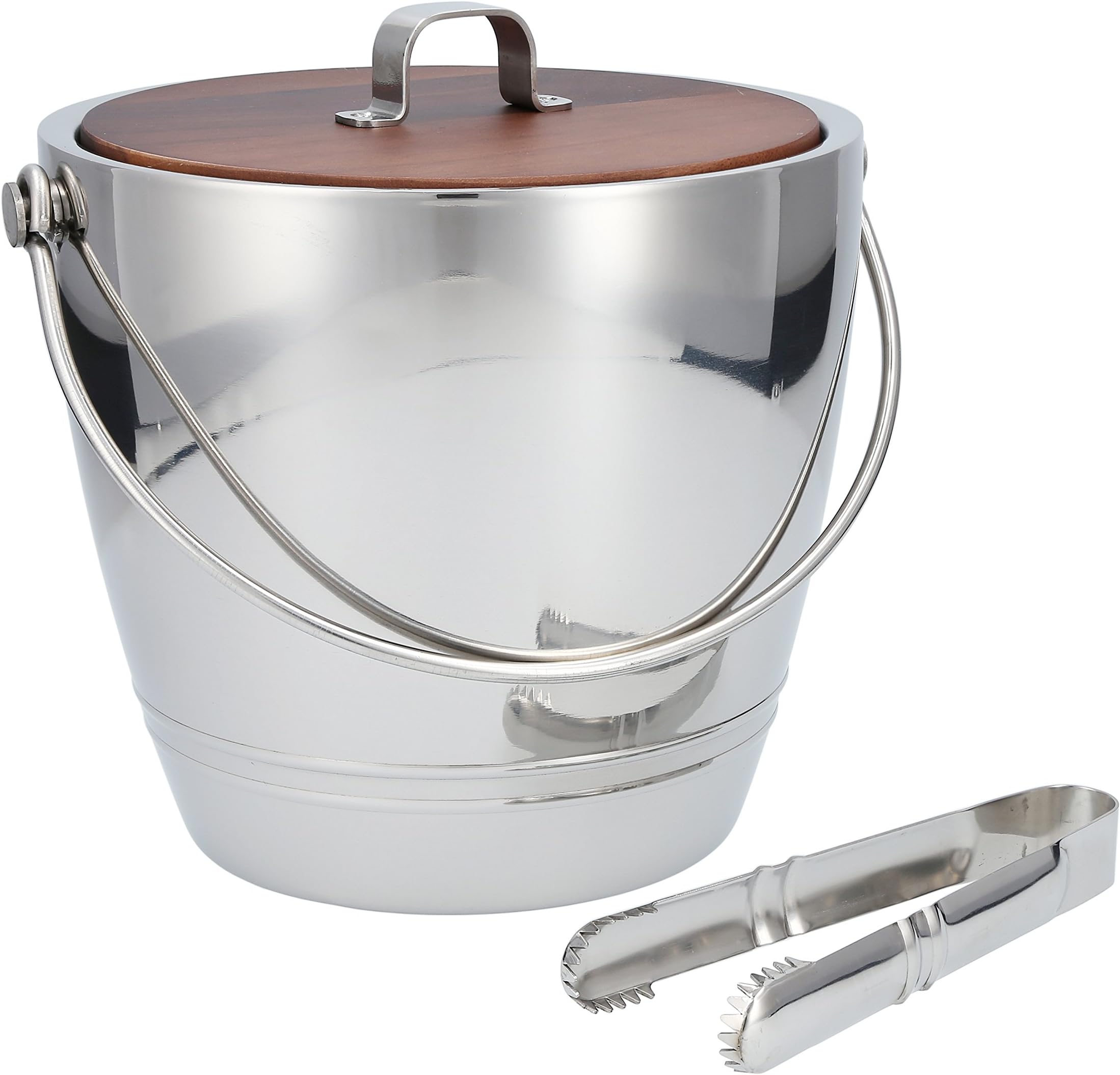 Crafthouse by Fortessa CRFTH.RDICE.Set Stainless Steel Ice Bucket with Tongs, 18/10, Silver