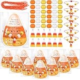 Ferreve 24 Sets Christian Candy Corn Beads Trinity Halloween Bracelet Kit | Christian Halloween Favors, Bulk Candy Corn Decor, Fall Beads Charms for Jewelry Making, Sunday School DIY Crafts Gifts