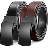 JASGOOD Men's Belt Leather Reversible Belt for Men 1.3" Mens Dress Belt For Presents Casual Golf Dress Pants Shirts