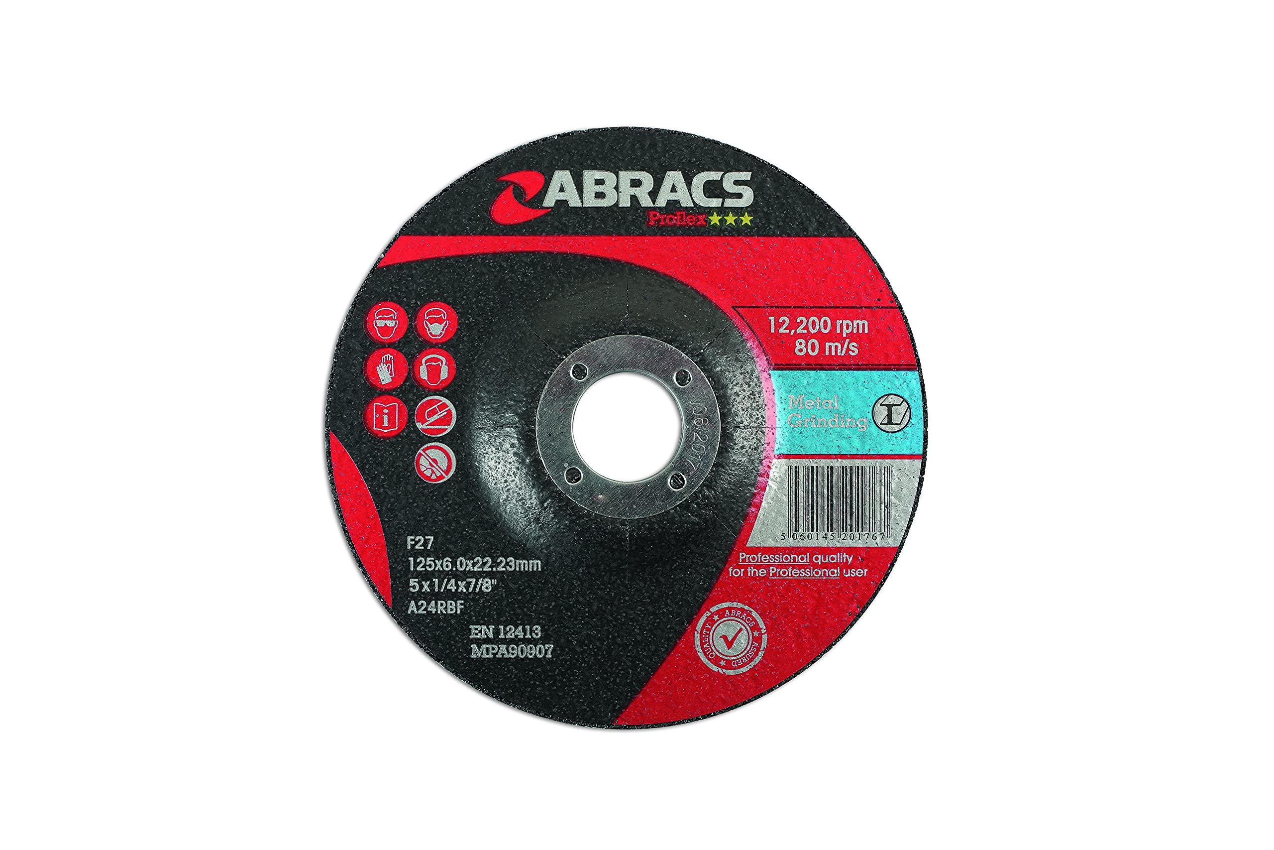 Connect 32053 Abracs Metal Grinding Discs 125mm x 6.0mm 10pc