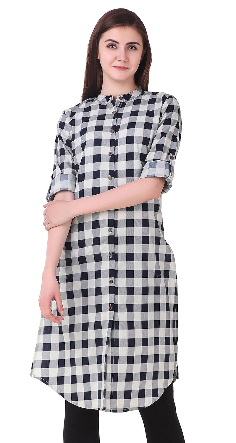 nxtskin cotton printed straight women kurti