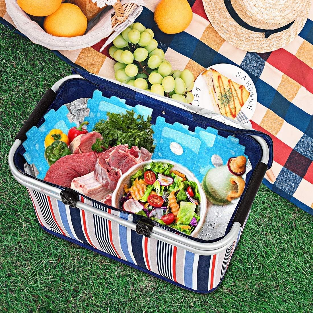 10 Packs Freezer Blocks for Cool Box Bags, Reusable Long Lasting BPA ...