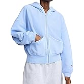 Champion womens Zip-up Hoodie, Vintage Wash, Running Women C Logo