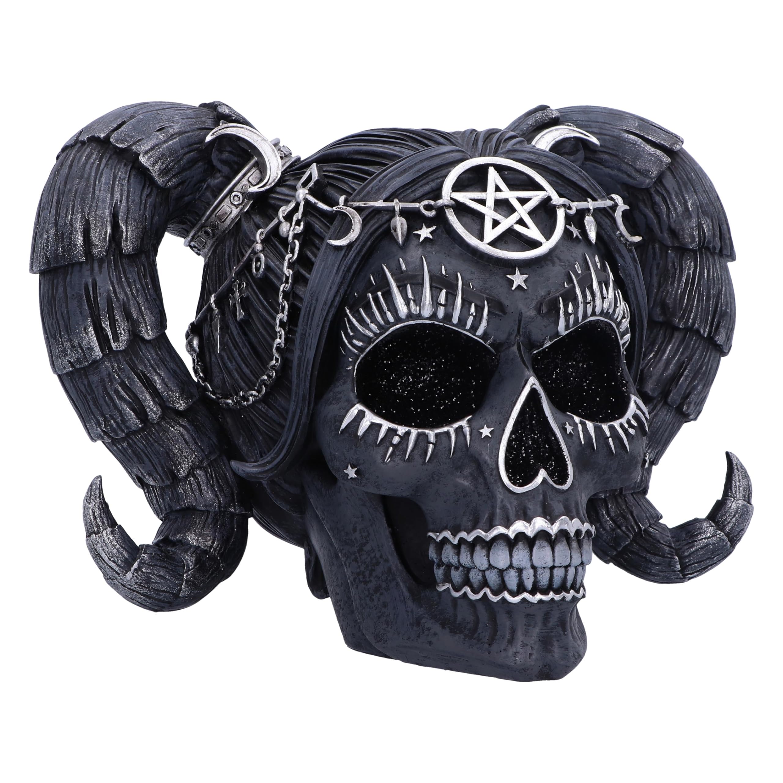 Nemesis Now Drop Dead Gorgeous Solve and Coagula Figurine 20.5cm, Resin, Baphomet Doll Skull Ornament, Female Baphomet Black Skull Figurine, Cast in the Finest Resin, Expertly Hand-Painted