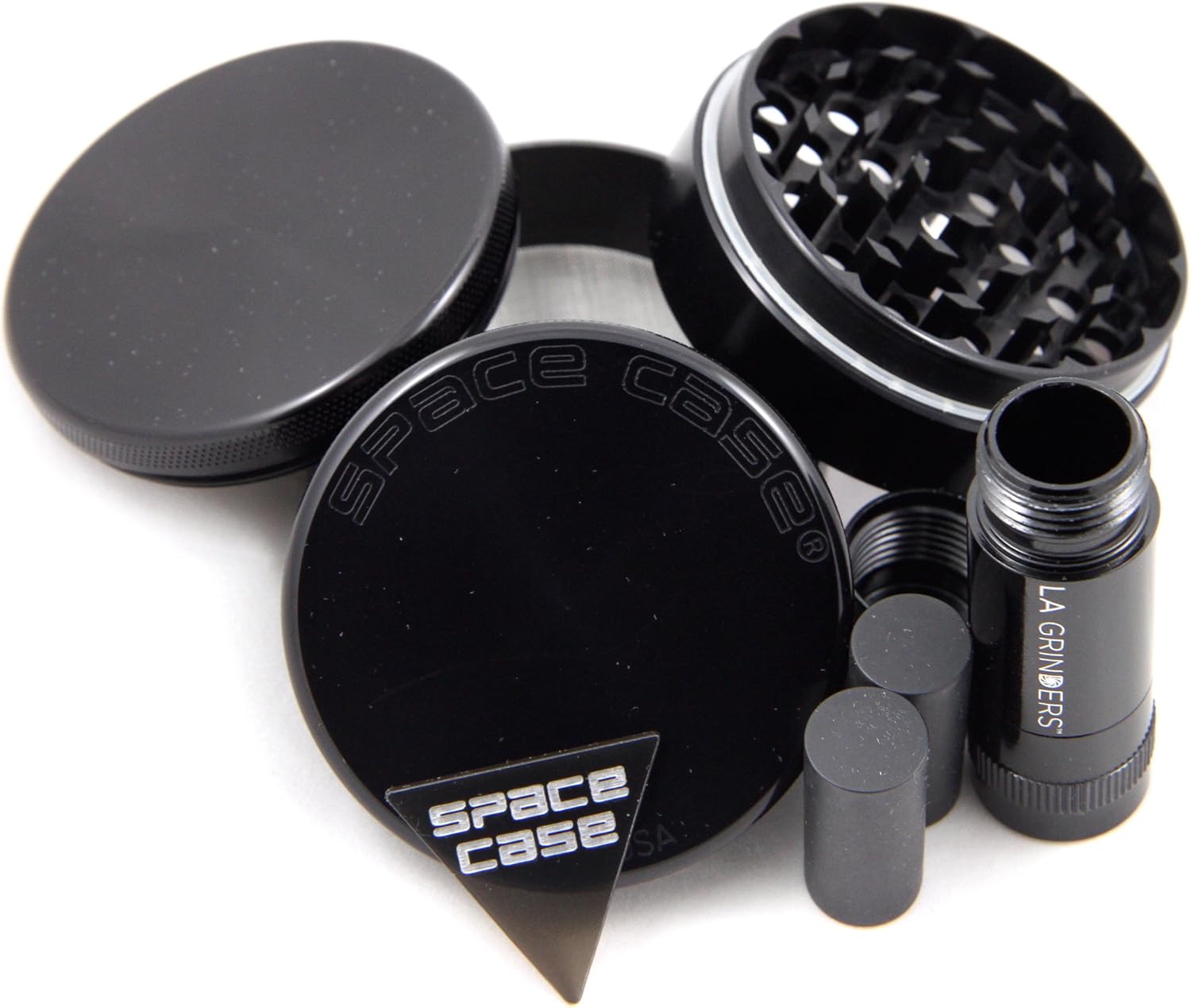 Space Case 4 Piece Titanium Herb Grinder Large w/ La Grinders Pollen
