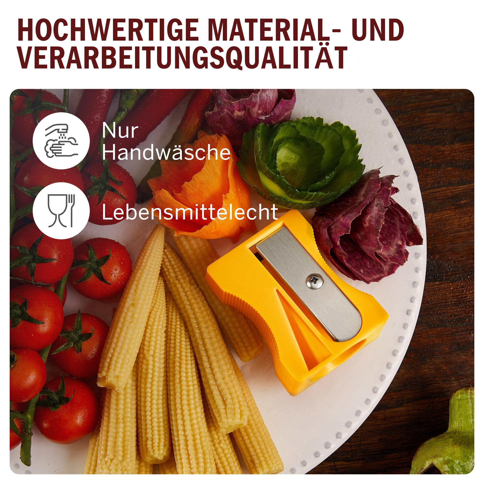 Karoto Karottenschärfer | Gemüseschäler | Gemüseschäler & Gurkenschäler | Fun Kitchen Gadgets | aus einer Reihe von einzigartigen Schälern für die Küche | Fun Kitchen Stuff | by Monkey Business (gelb) 6