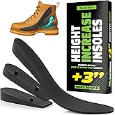 Height Increase Insoles for Mens Shoes (1 to 3" Boost) Adjustable 3 Layer Height Booster Inserts to Make You Instantly Taller, Heel Lifts (Mens 10-12.5)