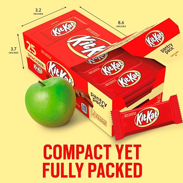 KIT KAT MILK CHOCOLATE WAFER SNACK SIZE, CANDY PANTRY PACK, 12.25 OZ (25 PIECES)