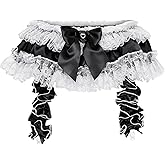 Satini Frilly Lace Sissy Silky Satin Garter Suspender Belt Lingerie Knickers