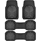 CAR PASS Heavy Duty Rubber Car Mats, Deep-Dish All Weather 3 Row Car Floor Mats for 7 Seater 8 Seats 2nd & 3rd Row, Waterproof Anti-Slip Universal Trim-to-Fit for SUV, MPV, 7 Passengers Vehicle