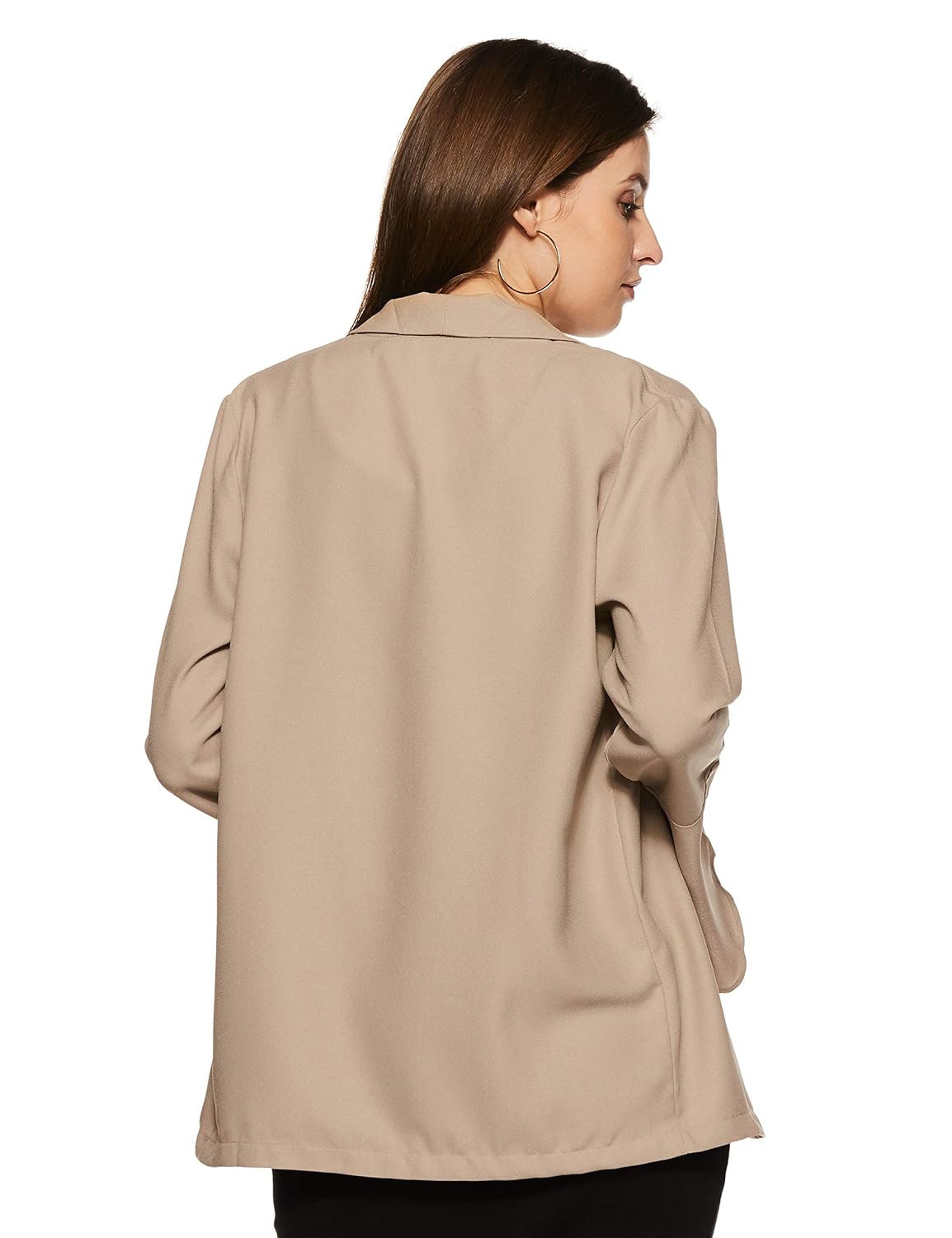 vero moda womens collared solid blazer_brown