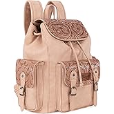 Montana West Wrangler Backpack Purse for Women Men Western Backpack Floral Tooled Travel Bags