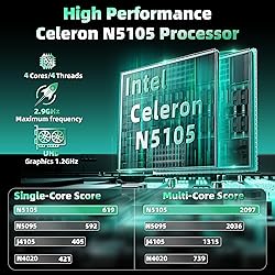 Rumtuk 16" Green Laptop, Celeron N5105 CPU, DDR4