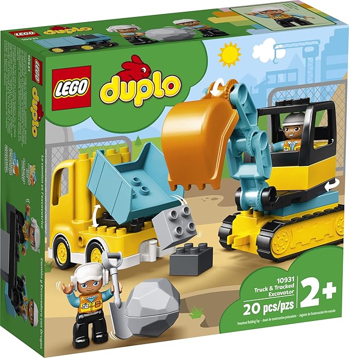 lego duplo truck and tracked excavator
