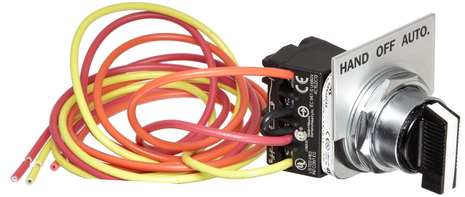 Siemens 49SAS01 Pilot Device, HandOffAuto Selector Switch, 14, 17, 18, 36, 37, 40, 83, 84, LEN