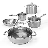Chantal SLIN-9 Induction 21 Steel 9 Piece Cookware Set