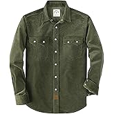 Dubinik® 10 oz Ultra Heavyweight Corduroy Pearl Snap Shirt Men Western Vintage Jacket Long Sleeve Casual Cotton 2 Pockets