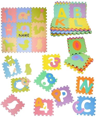 Unbekannt 45 Matten Moosgummi Puzzle Teppich Incl Name
