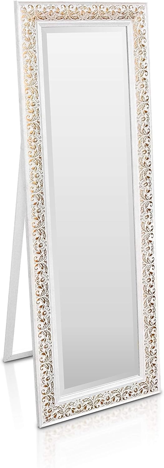 Shabby Chic Wall Mirror 130 x 45 cm Large French Vintage Style Full Length Standing Mirror