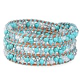 KELITCH Women Turquoise Beaded Bracelet Handmade 3