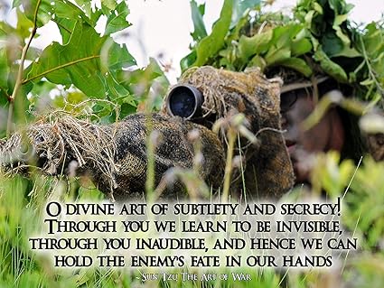 Sniper Camouflage Poster Motivation Poster Sun Tzu Citation Army107 18 X 24 Cm Amazon Fr Cuisine Maison
