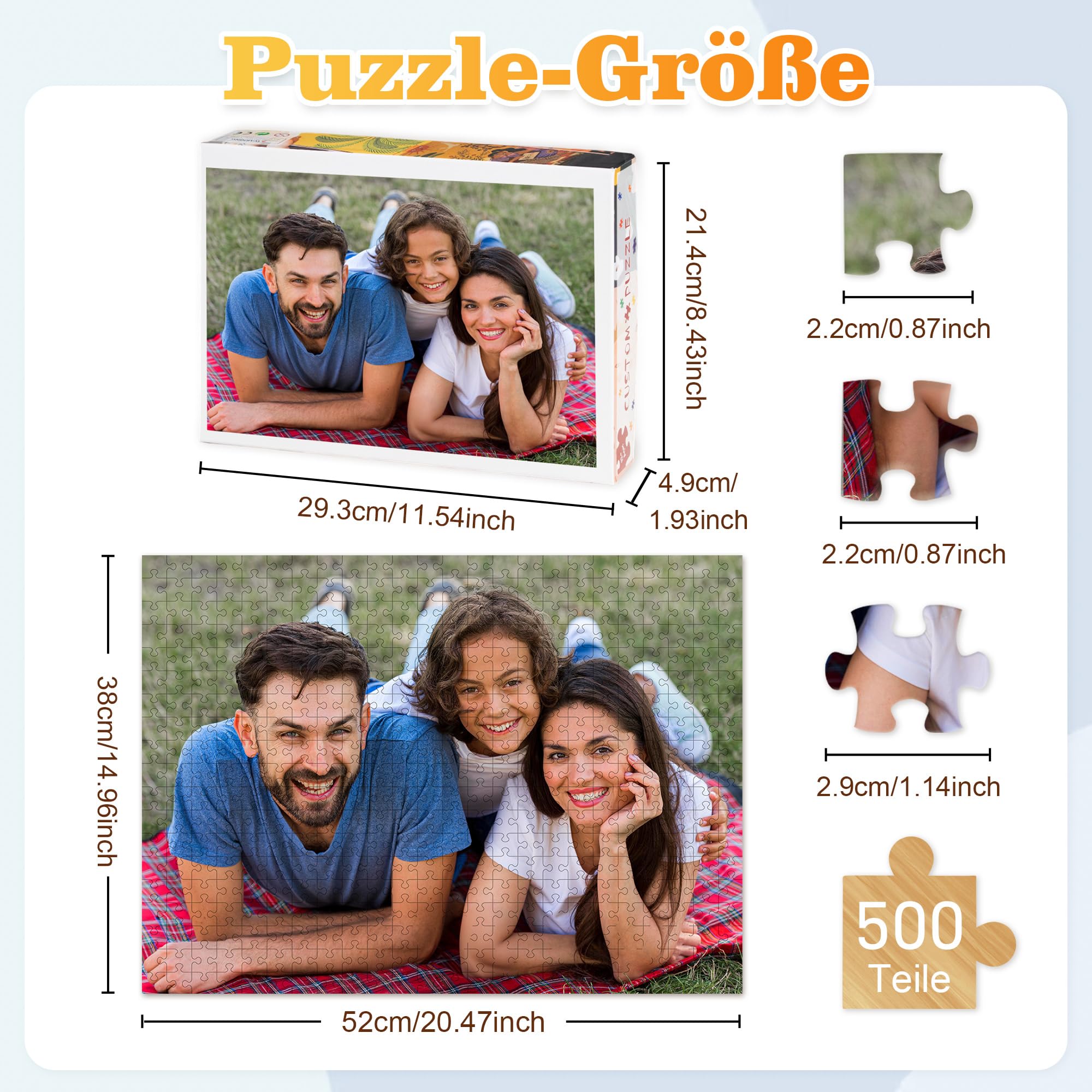 Easycosy Personalisiertes Puzzle mit eigenem Foto - 1000/500/300 Teile: Gestalte selbst Puzzle mit Bild Fotopuzzle - personalisierte Geschenke für Kinder Frauen Freundin Paare Partner zum Geburtstag 2