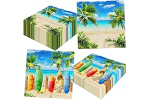 DYDAMUD Summer Beach Napkins, 40pcs Hawaiian Paper Napkins Disposable Luncheon Napkin Beach Party Decorations for Summer Holiday Party Supplies
