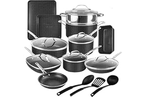 GRANITESTONE 20 Pc Kitchen Pots and Pans Set Non Stick Cookware Set, Kitchen Cookware Sets, Granite Nonstick Cookware Set, Diamond Coated Non Toxic Cookware Set, Oven & Dishwasher Safe