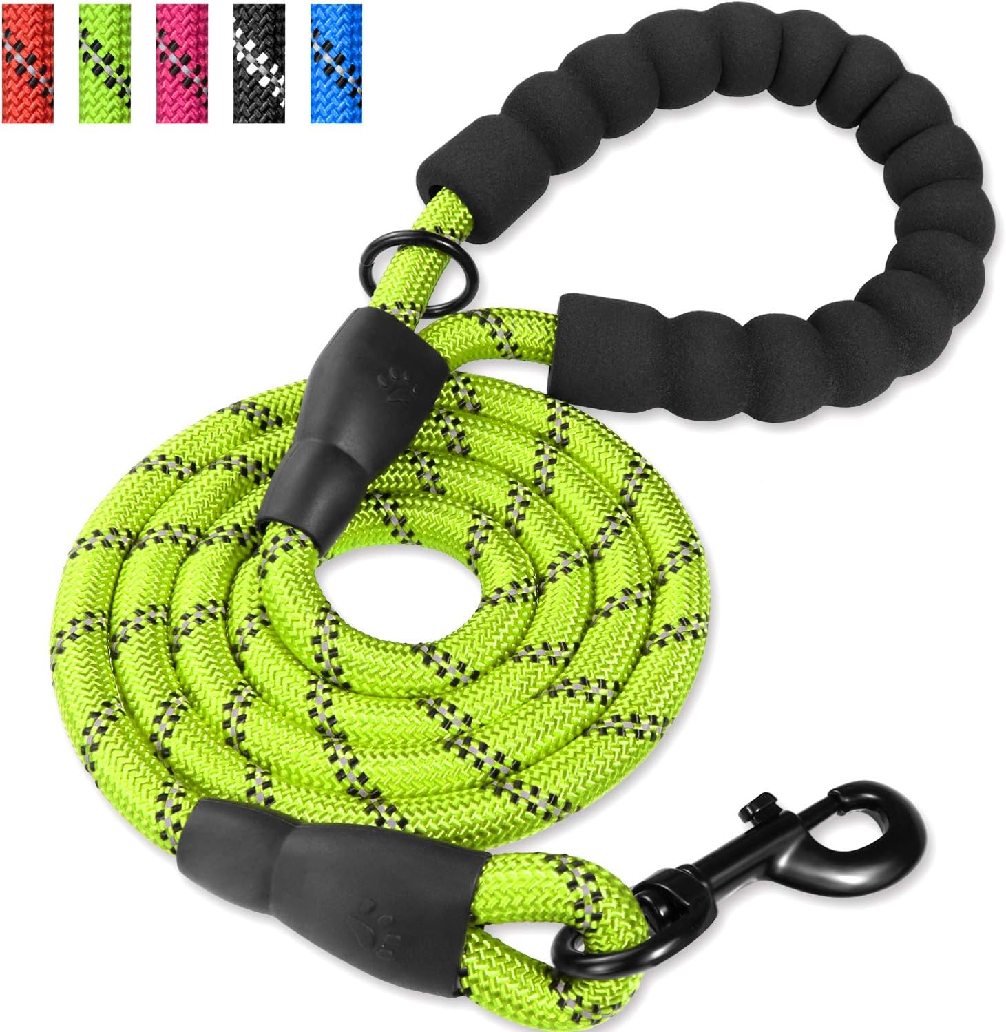 TagME 5 FT Strong Rope Dog Lead with Padded Handle,Thick Reflective