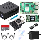 TRASKIT Starter Kit for Raspberry Pi 5 4GB RAM,Pre-Loaded 64GB Edition Pi OS