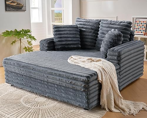 VanAcc 53 Inch Chaise Lounge Indoor, Upholstered Sofa Bed with