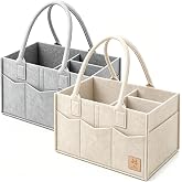 HIPHOP PANDA 2-Pack Diaper Caddy Organizer - Newborn Essentials Baby Registry Must Haves - Sturdy Nursery Storage Bin & Porta