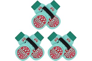 BEAUTYZOO Anti-Slip Dog Socks,Dog Shoes for Hot/Cold Pavement,Paw Protectors with Grips 3 Pairs for Puppy Small Medium Large Senior Old Dogs,Dog Socks to Prevent Licking and Hardwood Floor Protection