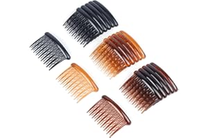 WBCBEC 18 Pieces Plastic Teeth Hair Combs Tortoise Side Comb Hair Accessories for Fine Hair
