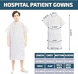 Linteum Textile Supply White Snowflake Twill Patient Hospital Gown One Size view 3
