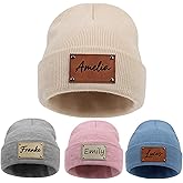 Custom Baby Beanie Hats for Kids,Personalized Toddler Beanies Winter Hat with Name for Baby Boys Girls,Snow Play Knit Warm Beanies Kids,Birthday, Christmas,Newborn